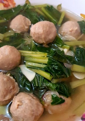 Foto resep Sayur sawi bakso sapi