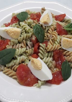 Una foto de Espirales con pesto de espinacas y nueces