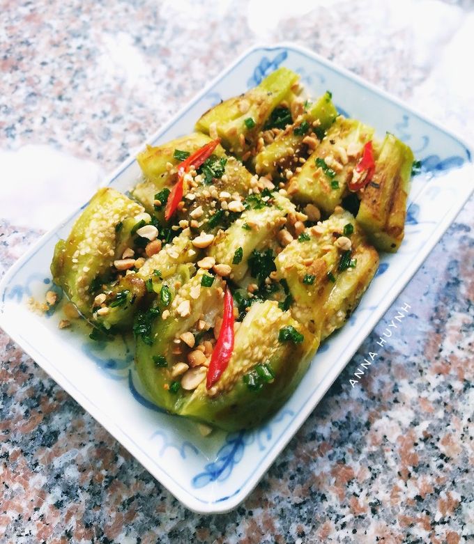 Hình của món Cà nướng mỡ hành.