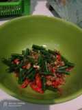 Tumis kacang panjang campur tempe