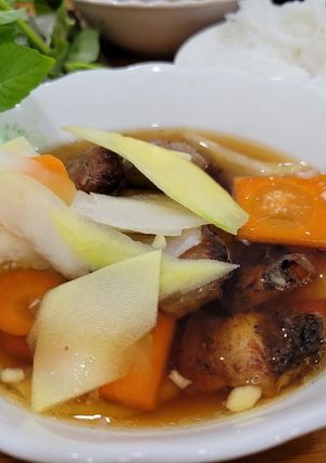 A picture of Hanoi-Style Grilled Pork with Vermicelli (Bún chả) in Phu Quoc.