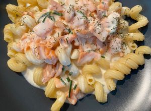 Une photo de Pâtes à la truite fumée 🐟