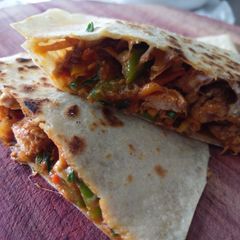 A picture of Simple chicken quesadilla.