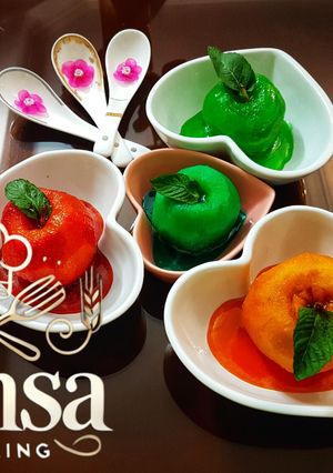 عکسی از دستور دسر سیب ژله ای