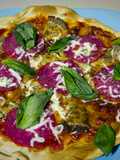 Pizza de setas y salami