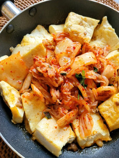 韓式泡菜板豆腐(快速料理) 的食譜成品照片
