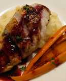 Pan-seared chicken with blackberry gastrique