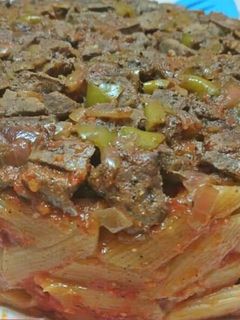 صورة لوصفة طاجن معكرونة بالكبدة