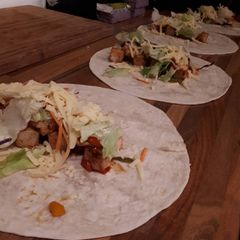 A picture of Chicken salad wraps.