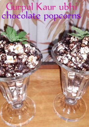 A picture of Chocolate popcorns🍿🍫.