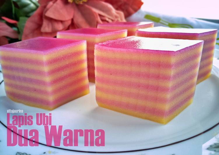 Cara Gampang Menyiapkan Lapis Ubi Dua Warna, Bikin Ngiler