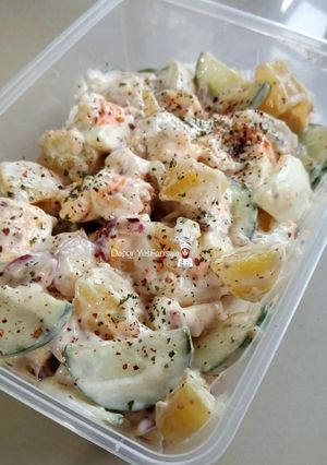 Gambar Salad Sejuk Telur, Kentang & Timun