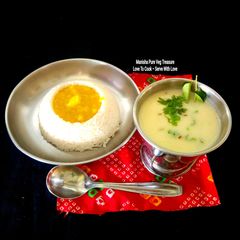 A picture of Kutchhi-Gujarati Kadhi With Lachko Dal-Bhaat/Gujarati Kutchhi Kadhi & Dal-Chawal/Sweet & Sour Kadhi.