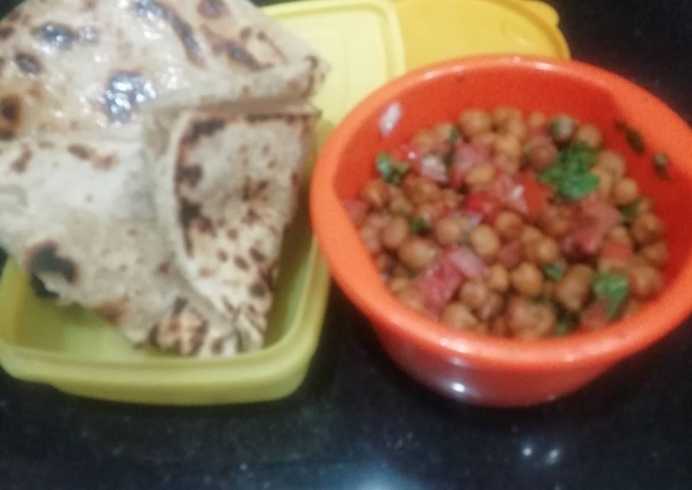 Carrom Seeds Paratha with black chana chaat