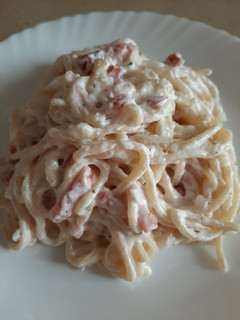 Una foto de Spaghetti a la carbonara