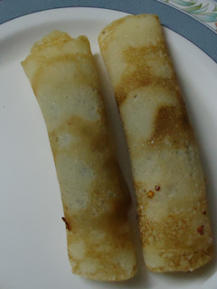 A picture of Eggless Crepe with Roasted Onions.