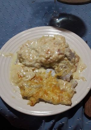 Una foto de Filet de merluza, langostinos y calamaretis!