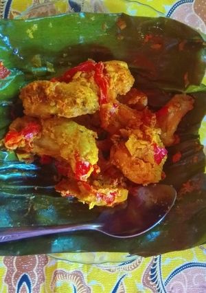 Foto resep (8.) Pepes Ayam bumbu Kuning