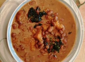 Una foto de Potaje de frijol con calabaza