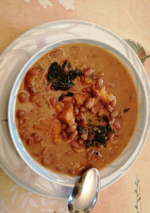Una foto de Potaje de frijol con calabaza