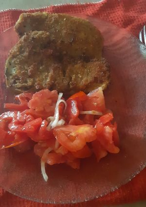Una foto de Milanesas de berenjena 🍆