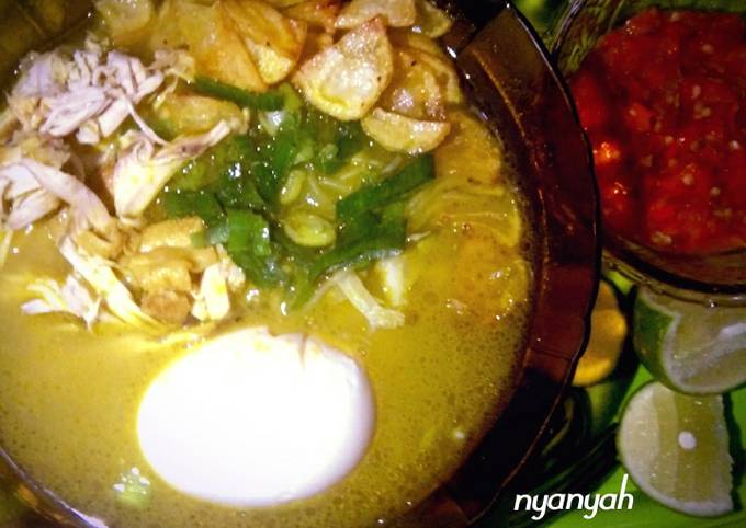 Resep Soto Ayam Ekonomis (untuk 3 porsi) oleh Nyanyah