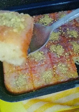 صورة لوصفة كيك البسبوسة أو كيك الرواني