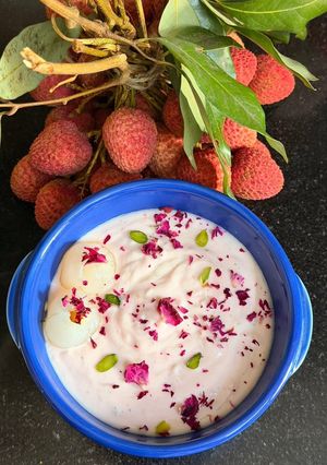 A picture of Lychee Shrikhand.