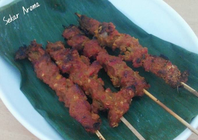 Cara Gampang Membuat Sate Daging lalet Bumbu merah Anti Gagal