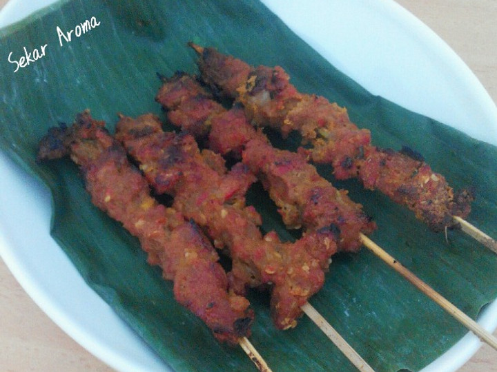 Cara Gampang Membuat Sate Daging lalet Bumbu merah Anti Gagal