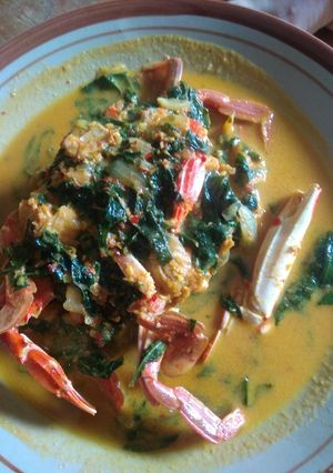 Foto resep Gulai rajungan + daun singkong