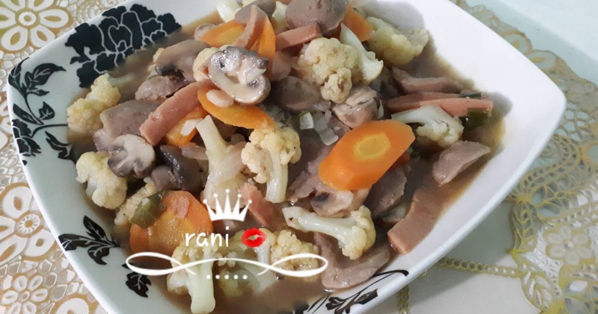 Resep Cah Jamur Kancing Sosis Baso Oleh Rani Pietrariani Cookpad