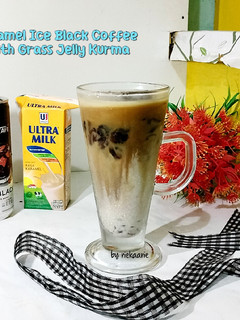 Foto resep 174. Caramel Ice Black Coffee with Grass Jelly Kurma