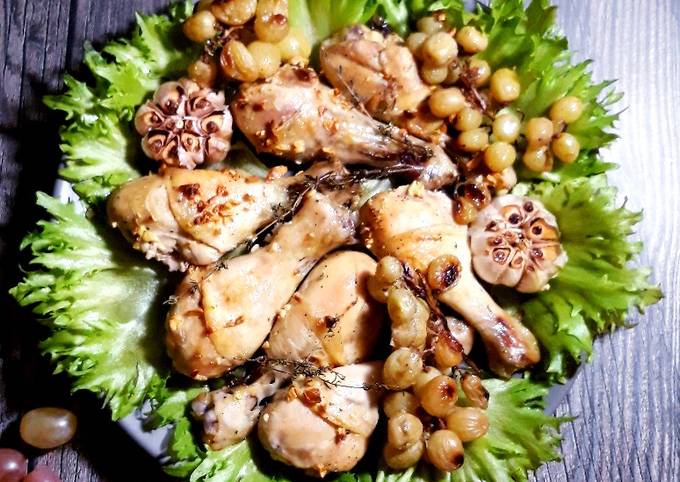 Новогоднее горячее - курица с виноградом 🎄🍇🎄🍽🎄🍾🎄🥂🎄🍇🎄