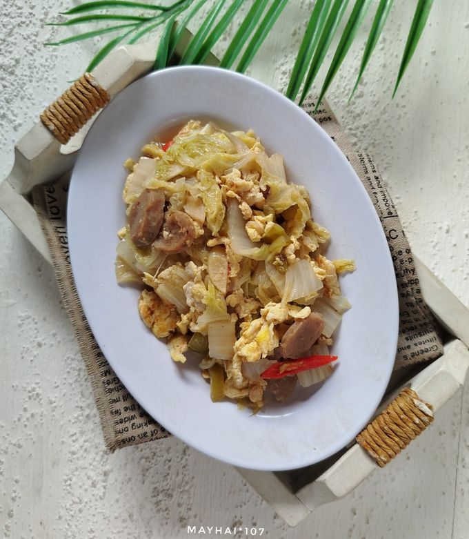 Foto resep Sawi Cah Bakso Telur