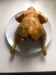 Una foto de Pollo de caserío al espetón giratorio