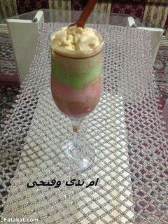 صورة لوصفة طريقة عمل ايس كريم بالجيلي طبقات من قناة #حنان الوراقى قناة متنوعة