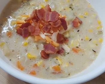 Popular Cuisine Summer Fresh Corn Chowder with Bacon Delicious