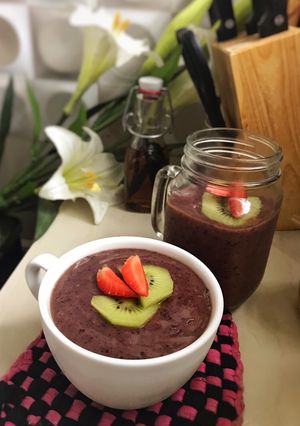 Foto resep Banana avocado strawberry blueberry smoothies