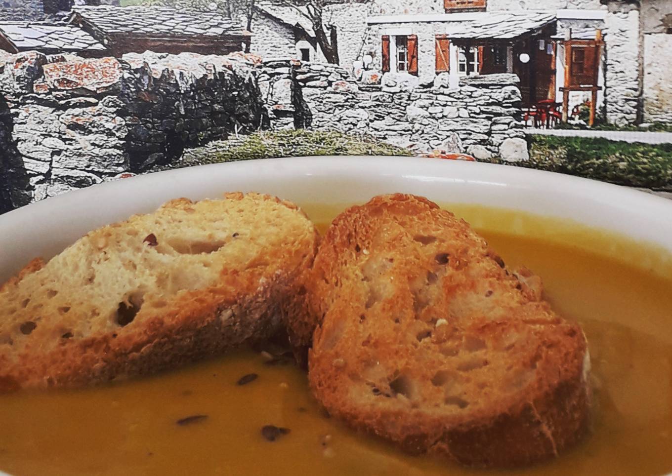 Velouté au butternut et roquefort