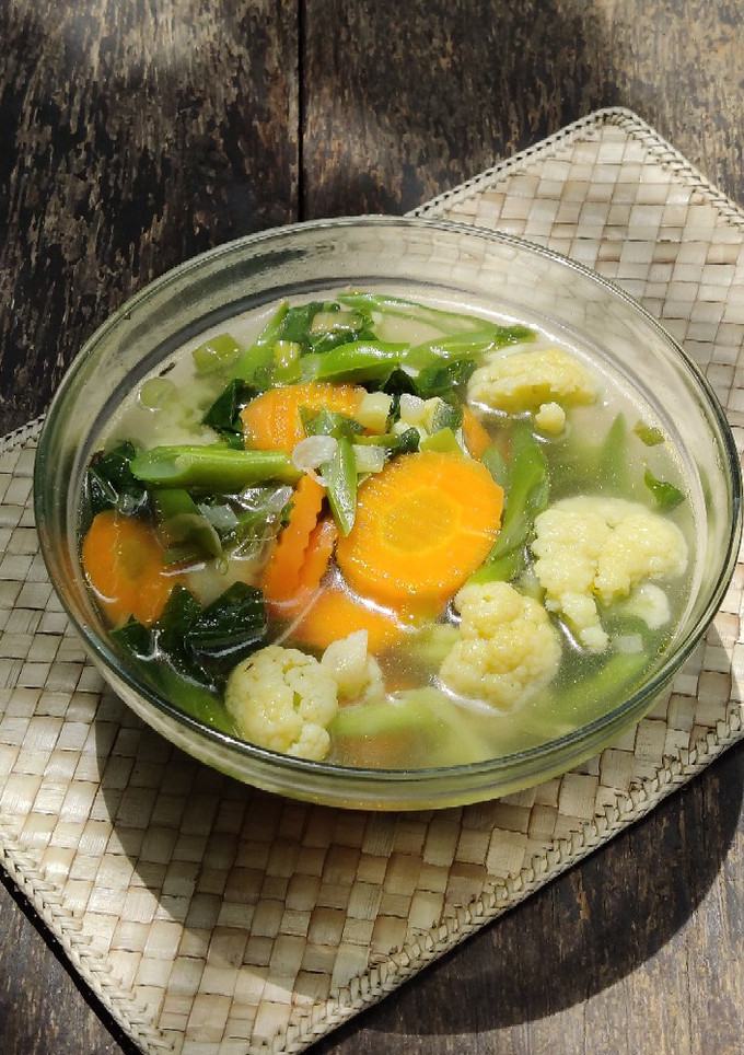 Foto resep Sayur Bening Bunga Kol Wortel Buncis