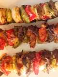 Brochetas mixtas con vegetales a la plancha y al air fryer 😎