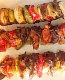 Brochetas mixtas con vegetales a la plancha y al air fryer 😎