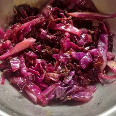 A picture of Red Cabbage stir fry.
