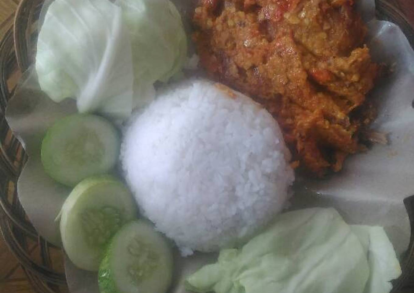 Ayam geprek ala check mendoan