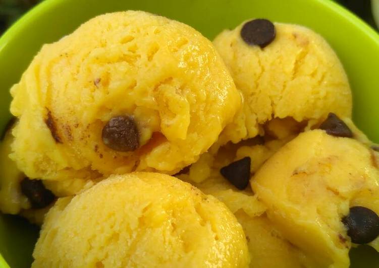 Resep Ice cream labu kuning lembut no maizena no Whipe cream Anti Gagal