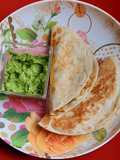 Quesadillas con fajitas de pollo