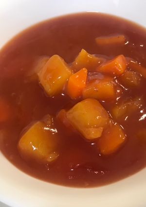 Una foto de Salsa agridulce con piña