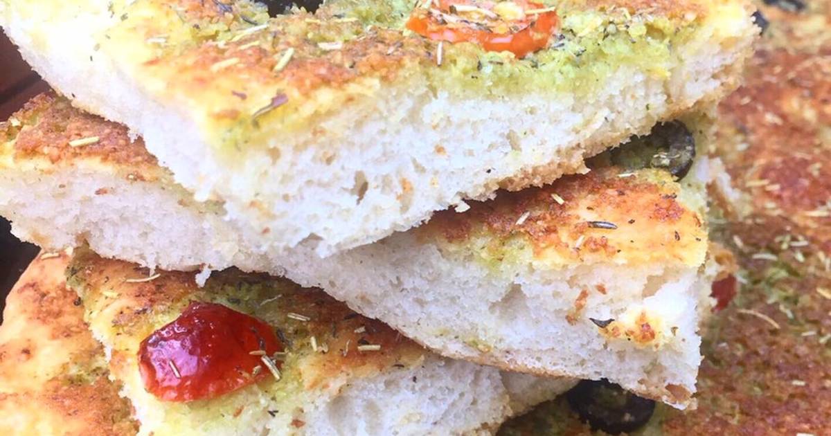 Focaccia al pesto Receta de Hanan Cookpad