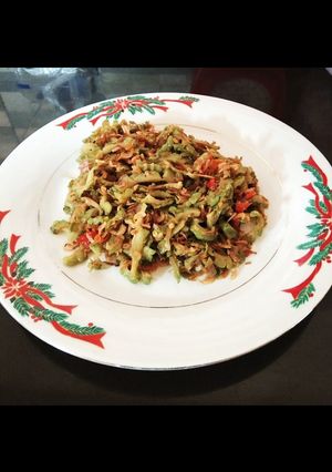 Foto resep Tumis pare udang rebon